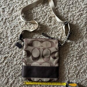Coach Brown and Tan Crossbody Bag